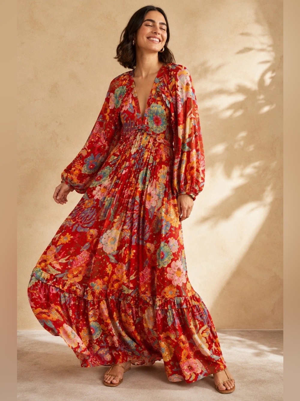 Farm Rio Hudson Floral Maxi Cocktail Dress